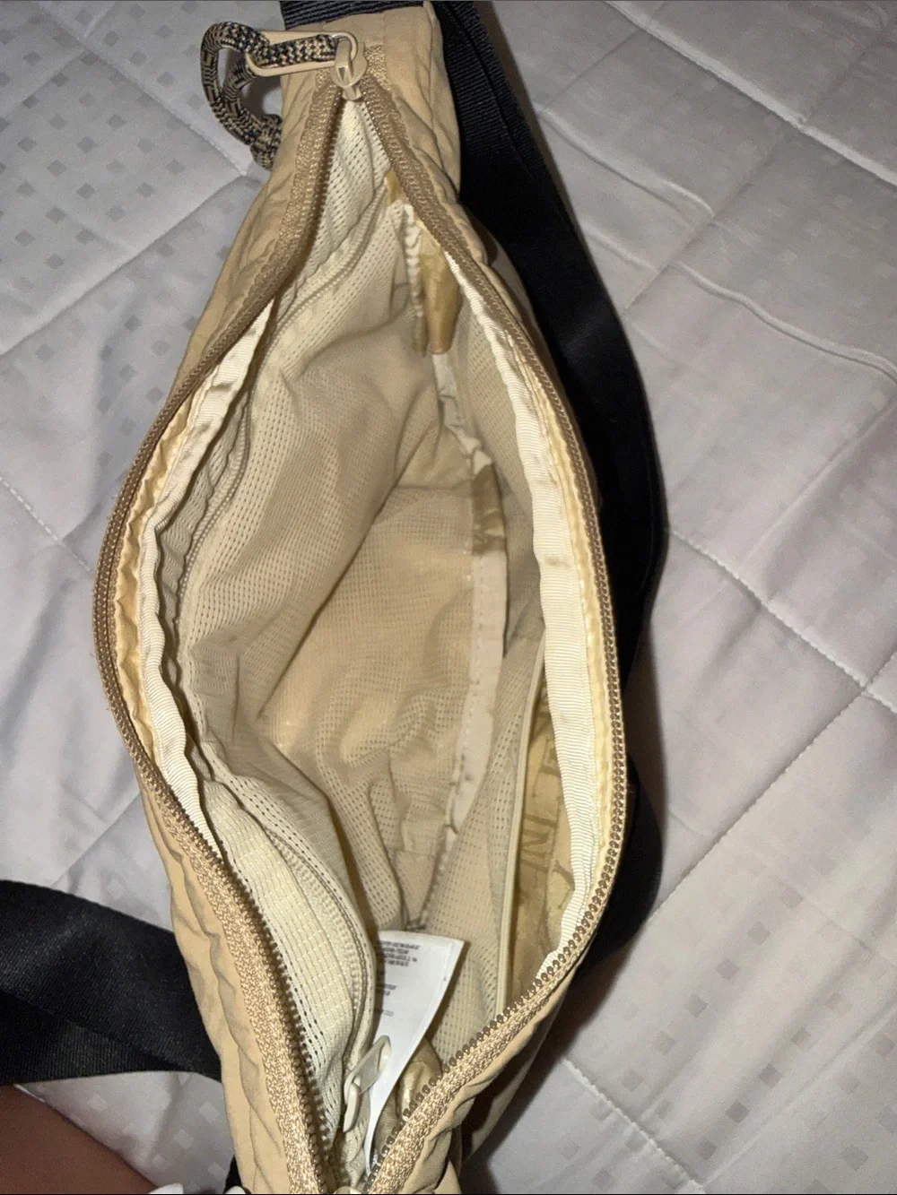 The North Face Tan and Black Belt Bag with Adjustable Strap